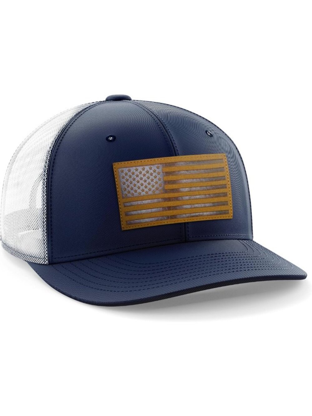 Unisex Tactical Leather Flag Patch Snapback Hat - Stylish & Durable Headwear